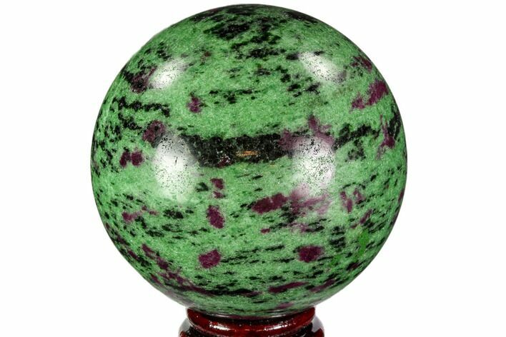 Polished Ruby Zoisite Sphere - Tanzania #112518